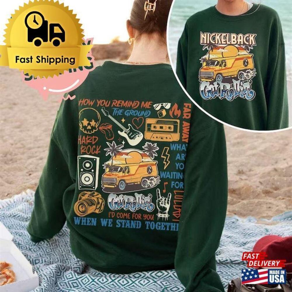 Get Rollin New Album Shirt Rock Band Concert  Sweatshirt 2 Sided